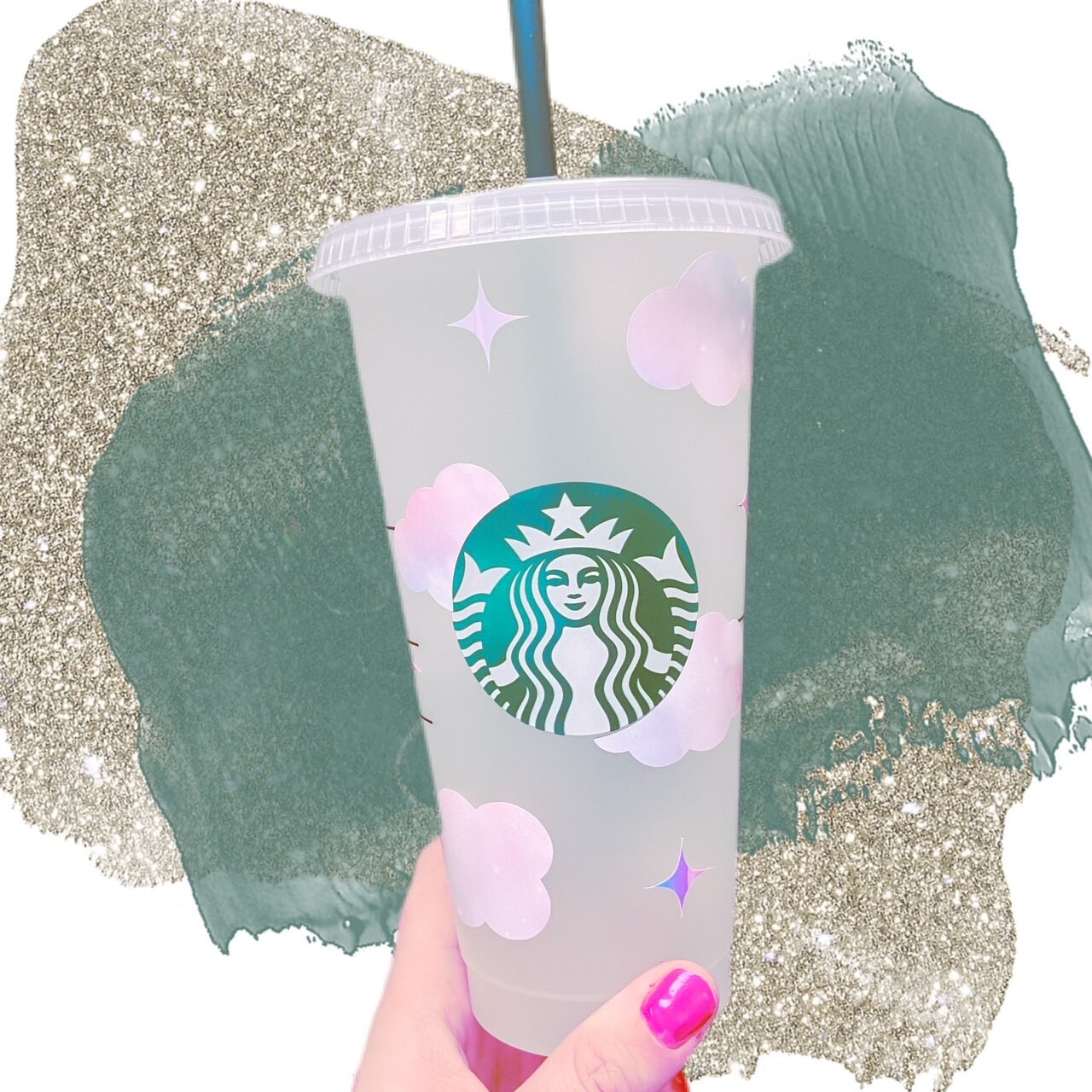 Starbucks Cold Cups UK With Cloud Print for / 2022 Starbucks Etsy UK