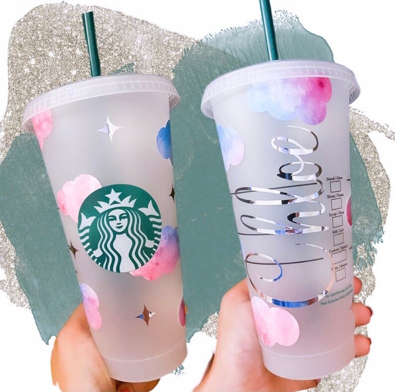 Starbucks Cold Cups UK With Cloud Print for / 2022 Starbucks Etsy UK