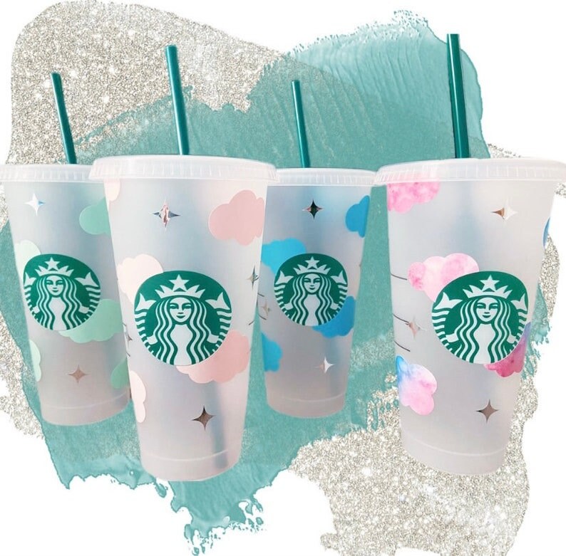 Starbucks Cold Cups UK With Cloud Print for / 2022 Starbucks Etsy UK