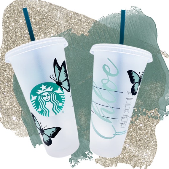 Starbucks Cold Cup Reusable Butterfly Cup with Straw Starbucks Personalised Cup & Starbucks Hot Cup or Cold Cup Starbucks Tumbler with name