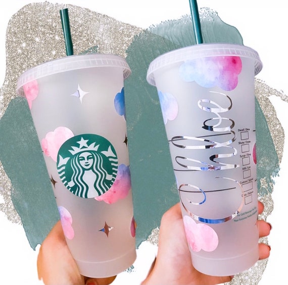 Starbucks Cloud Reusable Cold Cups With Straw/hot Cup With Lid and  Personalised Name Option. Friend/mum/daughter/ Gift/winterspring2024 