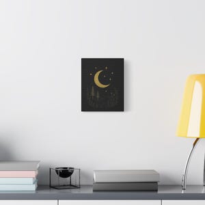 Moonlit Stars Canvas Art: Celestial Nature-Inspired Wall Decor