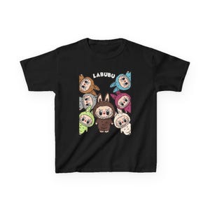 Labubu Monster kinder T-shirt leuke cartoon grafisch T-shirt, grappig cadeau voor kinderen, verjaardagsshirt, shirt speels karakter, vrijetijdskleding