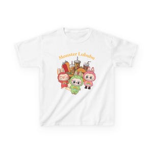 Labubu Anime Kids Tee Cute Monster T-Shirt for Boys & Girls, Summer Playwear, Birthday Gift, Kawaii Cartoon Shirt,