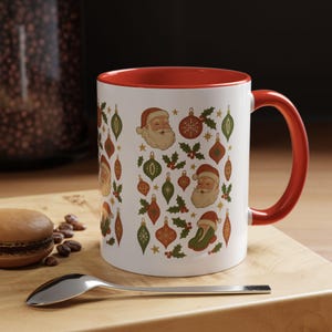 Festive Santa Coffee Mug: Christmas Holiday Hot Cocoa Cup