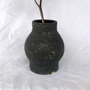 Matte Black Crackle Vase