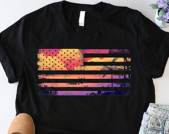 Patriotic Beach Shirt, American Flag Shirt, Beach Vacation Shirt, Patriotic Summer Shirt, Fourth Of July Beach Shirt, Beach Lover Shirt, Mom