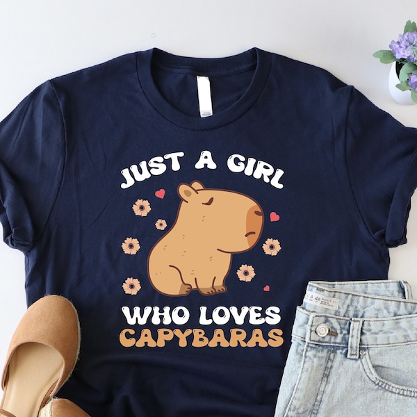 Just A Girl Who Loves Capybaras Shirt, Animal Lover Shirt, Gift For Capybara Lover, Capybara Mom Shirt, Pet Lover Shirt, Girls Capybara Gift