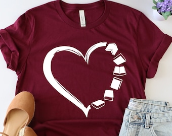 Books heart shirt, book lover shirt, Library Shirt, reader shirt, librarian shirt, book lover gift, Bookish, Funny reader, booknerd shirt