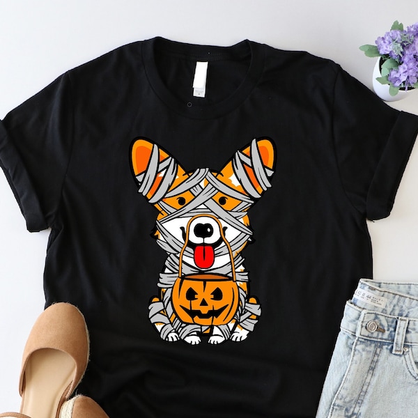 Corgi Halloween Shirt, Corgi Dog Lover Shirt, Corgi Mom Shirt, Spooky Season Shirt, Corgi Pumpkin Shirt, Thanksgiving Holiday Shirt, Mom Tee
