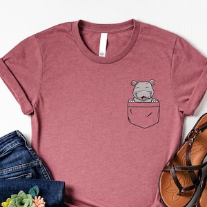 Pocket Hippopotamus Shirt, Wild Animal Lover Shirt, Hippopotamus Lover Shirt, Funny Hippo Shirt, Pocket Hippo Shirt, Hippo Birthday Tee, Mom
