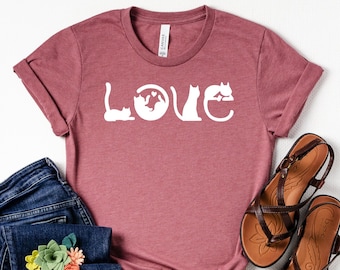 Cat love shirt,  Cat Mom Shirt, Cat Lover Tee, Women Cat Lover, Cat Mom Shirt, Gifts for Cat Lovers, Gift for Cat Mom, Cat owner shirt