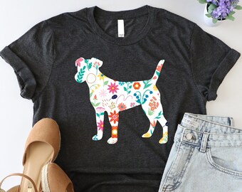 Floral Jack Russell Shirt, Funny Dog Lover Shirt, Jack Russell Mama Shirt, Flower Jack Russell Shirt, Russell Shirt Art Shirt, Pet Dog Shirt