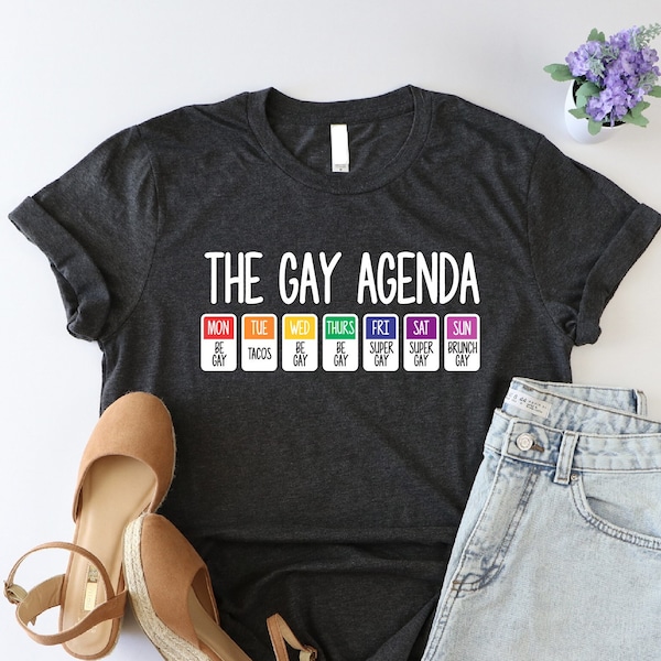 The Gay Agenda Shirt, Funny LGBTQ Shirt, Pride Rainbow Shirt, Bisexual Shirt, Equality Shirt, Pride Couple Shirt, Super Gay Gift, Be Gay Tee