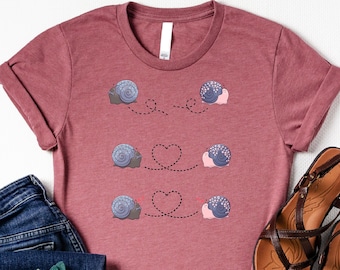 Snail Shirt, Animal Lover Shirt, Gift For Gardener, Snail Theme Tee, Funny Lazy Shirt, Slug Shirt, Nature Garden Shirt, Gift For Snail Lover