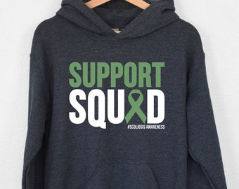 Scoliosis Awareness Support Squad Hoodie, Scoliosis Warrior Hoodie, Scoliosis Disease Awareness Hoodie, Funny Healing Mental Health Hoodie