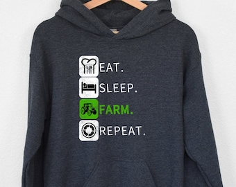 Eat Sleep Farm Repeat Hoodie, Farm Life Hoodie, Farming Lover Hoodie, Country Hoodie, Farm Hoodie, Farmer Wife Hoodie, Tractor Lover Hoodie