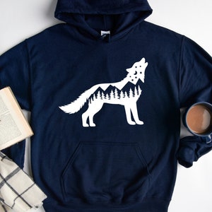 Wolf hoodie, Adventure hoodie, Wolf shirt, Camping shirt, Outdoor shirt, Nature shirt, Hiking shirt, Wolf lover gift,Howl shirt,Howling wolf