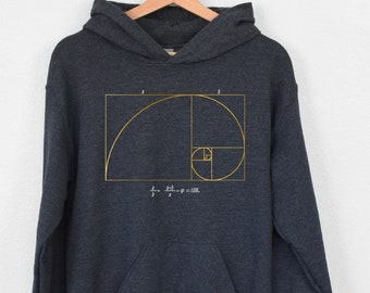 Golden Ratio Hoodie, Math Teacher Hoodie, Fibonacci Sequence Hoodie, Golden Circles Hoodie, Cool Mathematical Science Gift, Geometry Hoodie