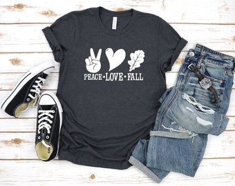 Peace love fall shirt, Pumpkin shirt, Fall shirt, Fall Shirt for Women, fall shirt women, Pumpkin Patch Shirt, autumn shirt,fall mom shirt