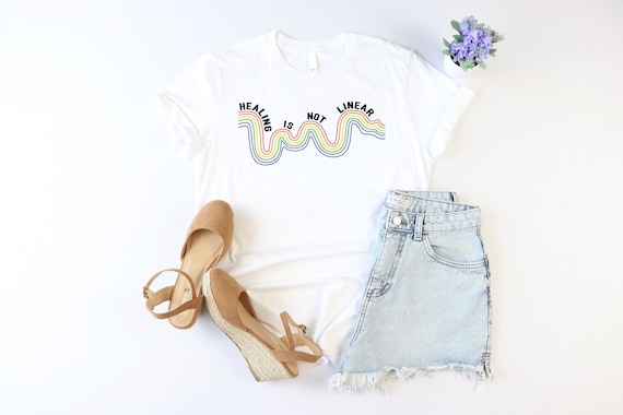 Healing Is Not Linear Shirt, Motivational Shirt, Positivity Shirt, Mental Health Shirt, Depression Shirt, Psychologist Gift, Self Love Shirt