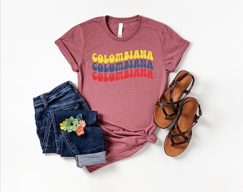 Colombiana Shirt, Latin Party Shirt, Colombian Girl Shirt, Colombian Pride Shirt, Trip to Colombia Shirt, Spanish Women Gift, Vacation Shirt
