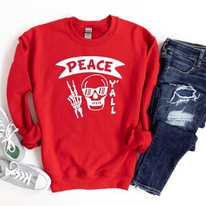 Peace y&#39;all sweatshirt, halloween sweatshirt, halloween skeleton, skeleton shirt, Halloween Hoodie, skeleton costume, skeleton shirt, skull
