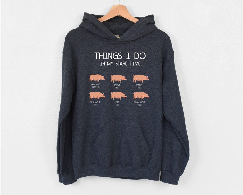 Pig Hoodie, Pig Lover Hoodie, Gift For Pig Farmer, My Spare Time Hoodie,Farm Girl Hoodie, Funny Pig Enthusiast Hoodie, Pig Lover Hoodie, Mom image 1
