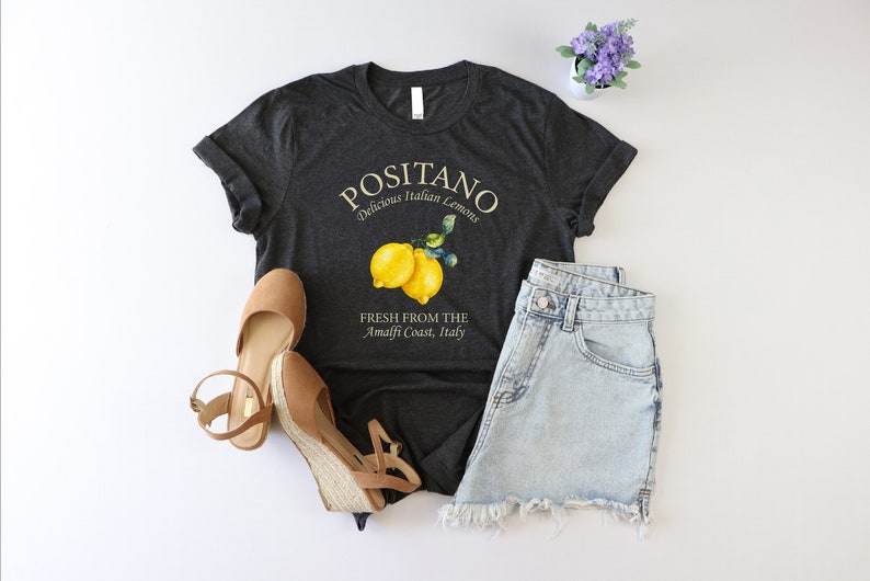 Positano Shirt, Amalfi Coast Shirt, Italy Traveler Shirt, Funny Lemon Shirt, Italian Summer Shirt, Capri Shirt, Italian Islands Tshirt, Girl zdjęcie 2