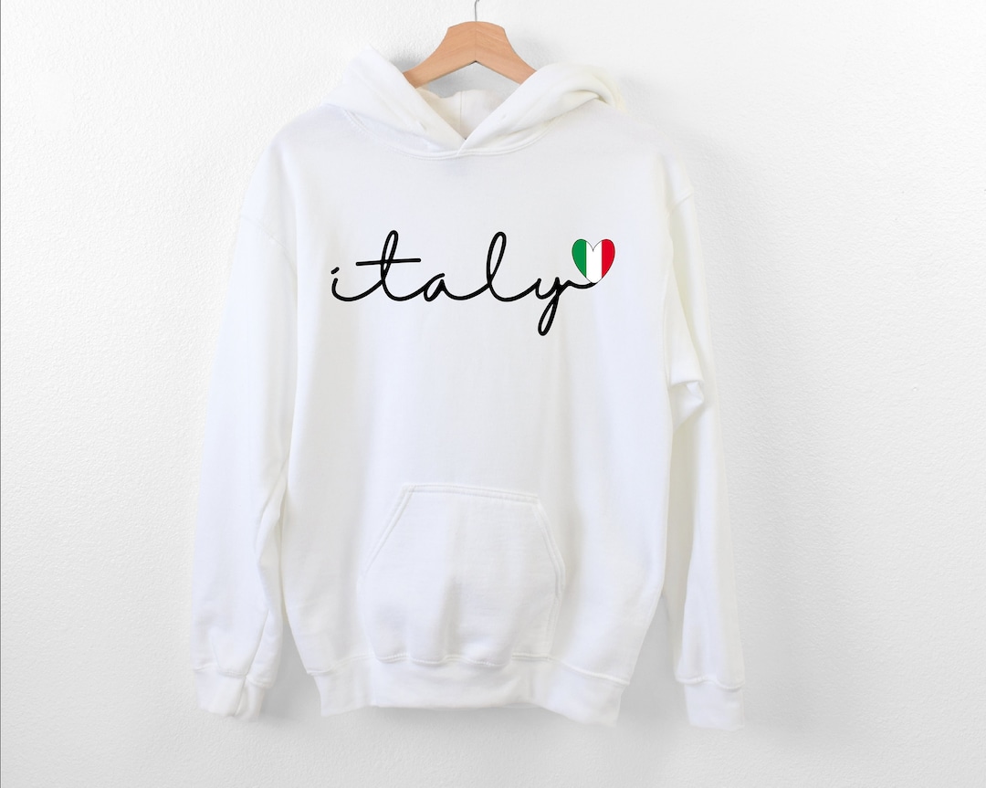 Italy Hoodie, Heart Italian Flag Hoodie, Italy Travel Womans Hoodie