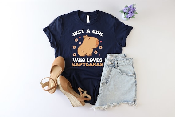 Just A Girl Who Loves Capybaras Shirt, Animal Lover Shirt, Gift For Capybara Lover, Capybara Mom Shirt, Pet Lover Shirt, Girls Capybara Gift