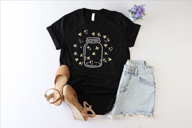 Fireflies Shirt, Mason Jar Shirt, Funny Bug Shirt, Summer Night Shirt, Wildlife Tee, Camp Life Shirt, Fireflies Mom Shirt, Nature Shirt, Mom image 1