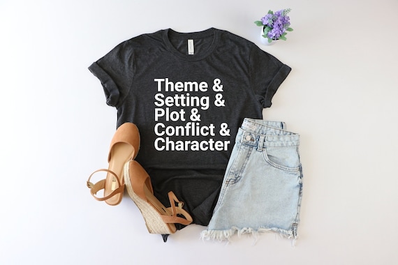 Theme Setting Plot Conflict, English Teacher shirt, Library Shirt, librarian shirt, book lover gift, School Librarian Gift, Librarian gifts