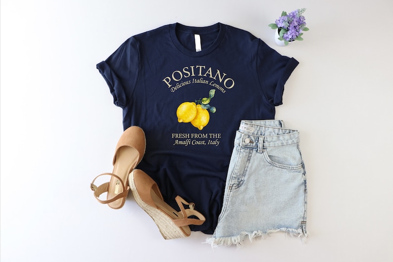 Positano Shirt, Amalfi Coast Shirt, Italy Traveler Shirt, Funny Lemon Shirt, Italian Summer Shirt, Capri Shirt, Italian Islands Tshirt, Girl zdjęcie 3