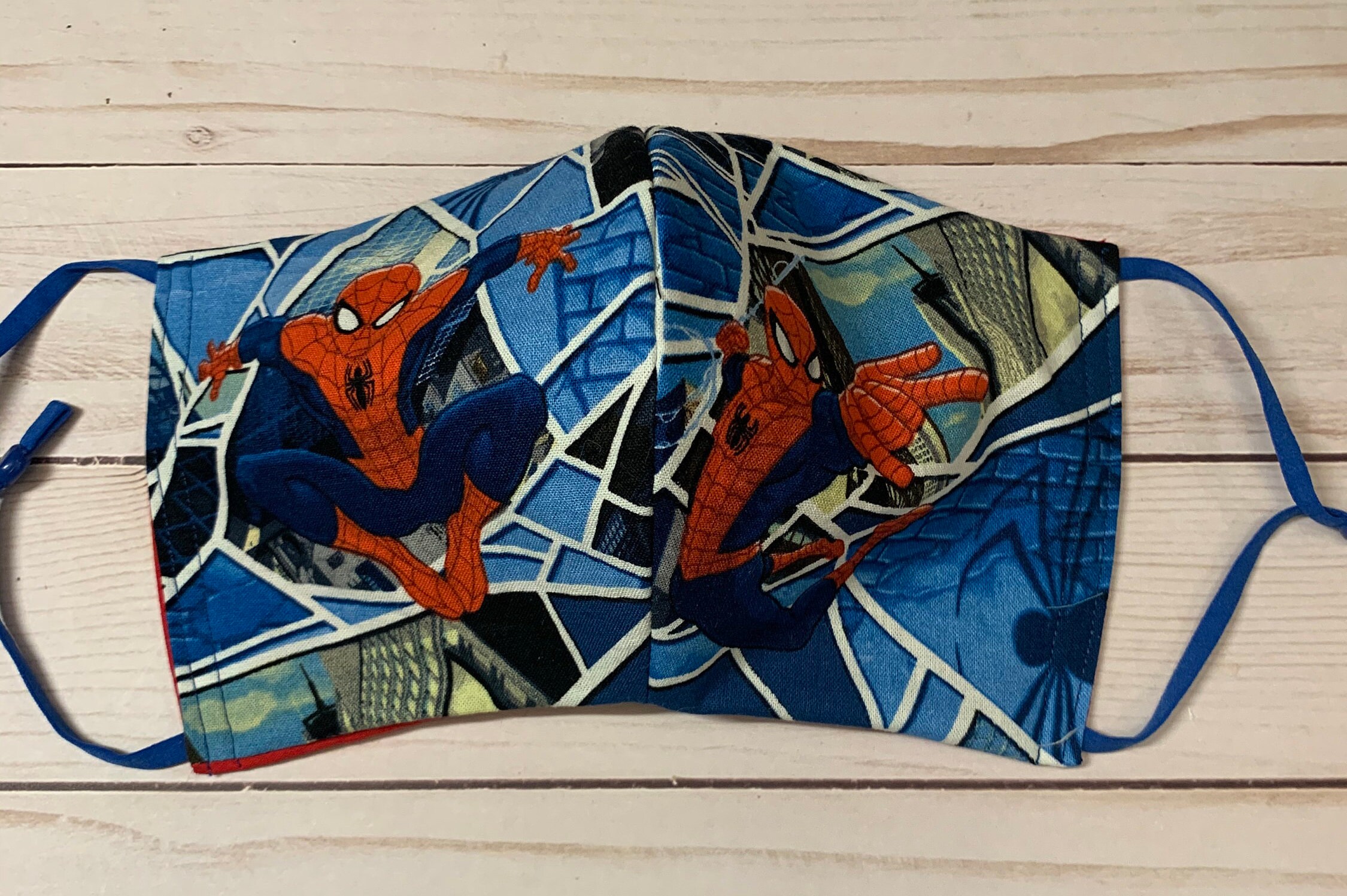 Spider-man Face Mask Handmade 100% Cotton Adjustable | Etsy