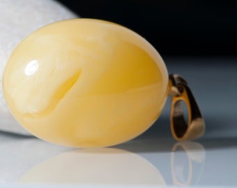 Rare natural amber pendant with beautiful pattern, Landscape yellow original  amber pendant,  Real elegant natural baltic amber