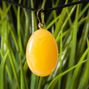 Classic Baltic Yellow Amber Pendant - Natural Unisex Pendant, Exclusive Handcrafted Design, Unique Jewelry Gift% Artisan Crafted
