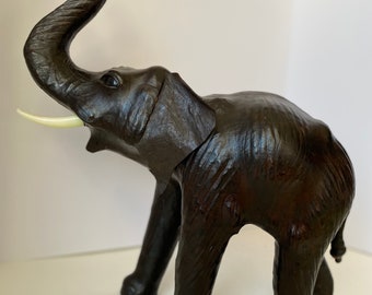 Leather Elephant Vintage Etsy