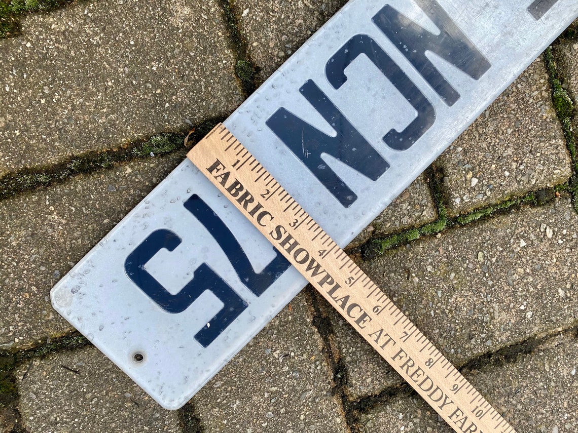 vintage-used-european-style-license-plate-hard-plastic-black-etsy