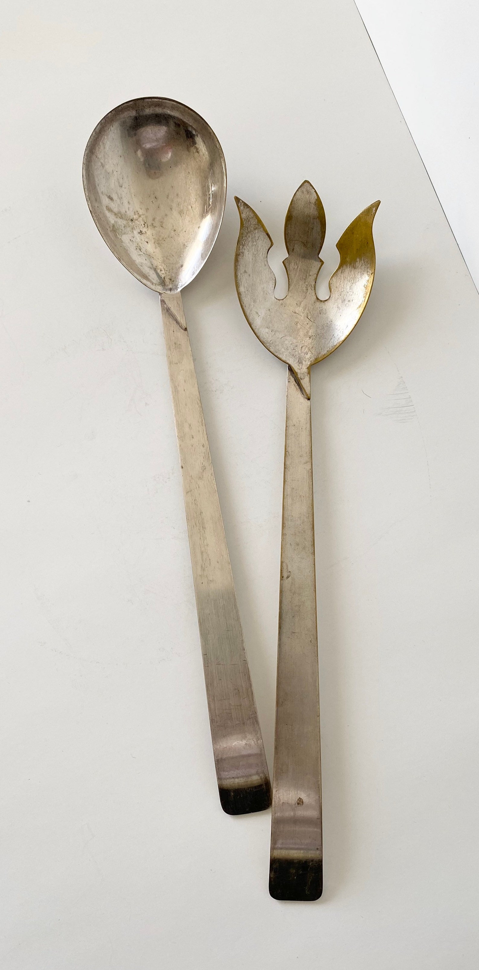 Mid Century Three Crowns Silver Plated Salad Spoon Fork Set Etsy