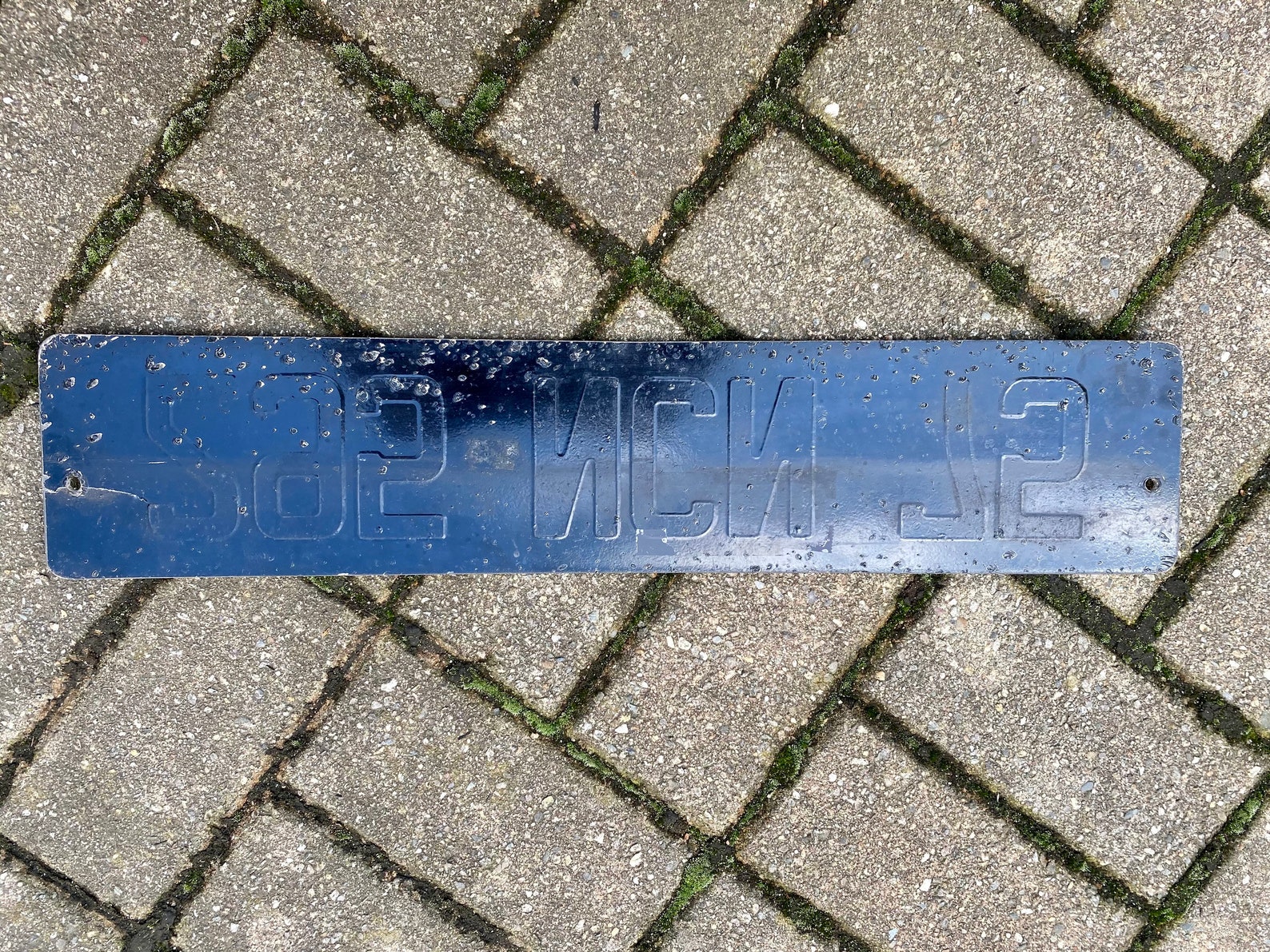 Vintage Used European Style License Plate Hard Plastic Black Etsy