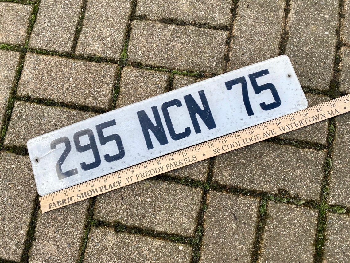 Vintage Used European Style License Plate Hard Plastic Black Etsy