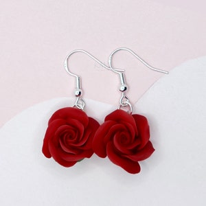 Rose dangle earrings