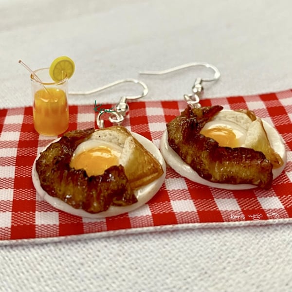 Boucles d'oreilles Petit-déjeuner sur assiette