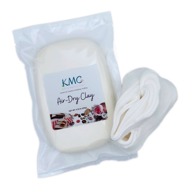 KMC Air Dry Clay - Air Dry Clay for Jewelry, Sculpting, Crafting, Soft and Light Air Dry Modeling Clay, White Air Dry Clay 0.55 lb (250g)