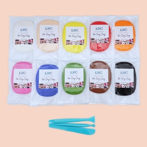 10 different colors set of Air-Dry Clay  for Jewelry, Sculpting, Crafting, Soft and Light + sculpting tools