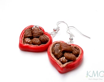 Valentine's Box of Chocolates Clay Earrings
