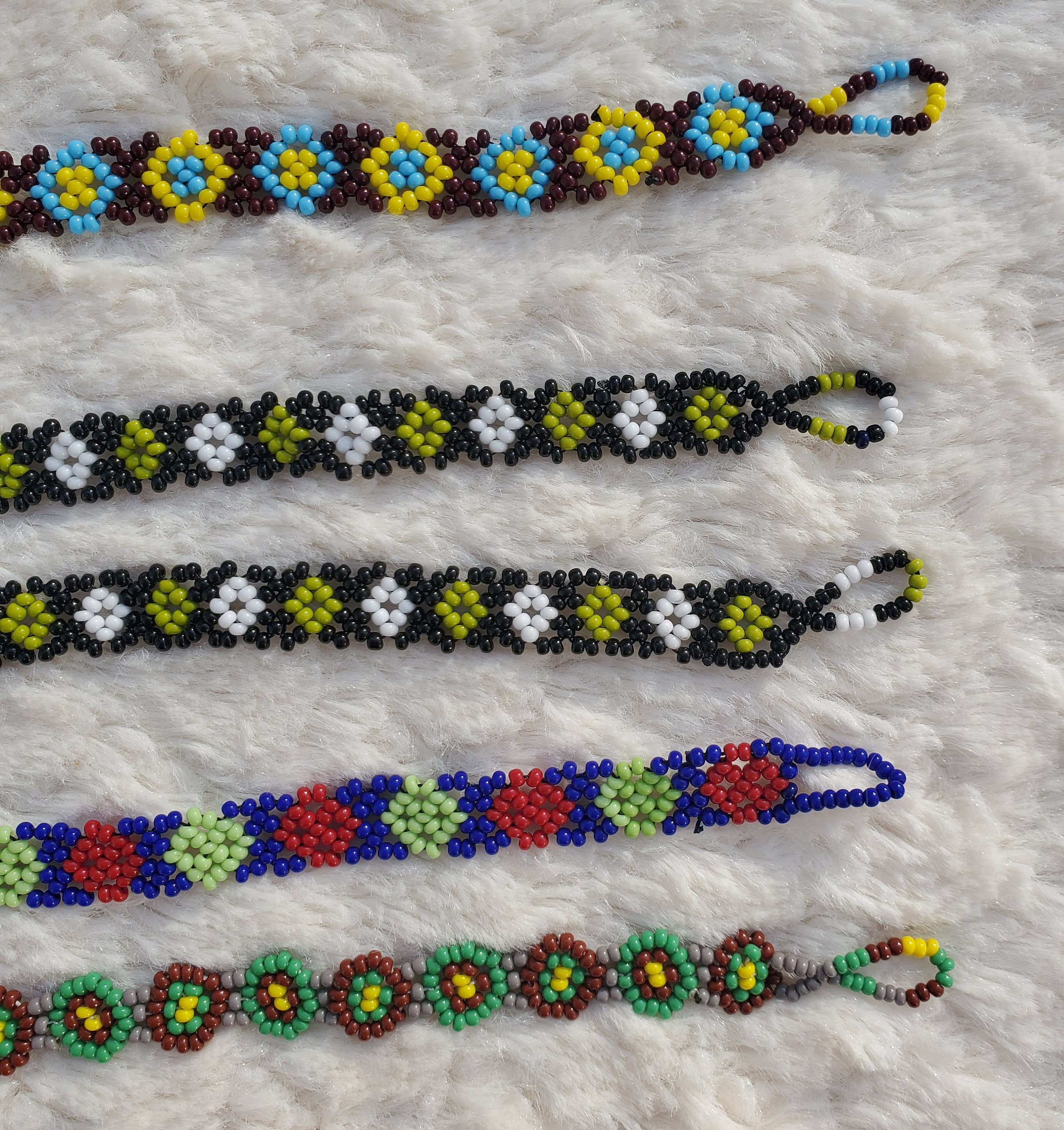 アクセサリー KAMIYA Mexican Beads Bracelet BLUE Hand Beaded Bracelets / Mexican Huichol Accessories - Etsy