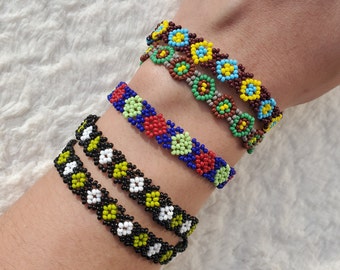 Hand Beaded Bracelets / Mexican Huichol Accessories