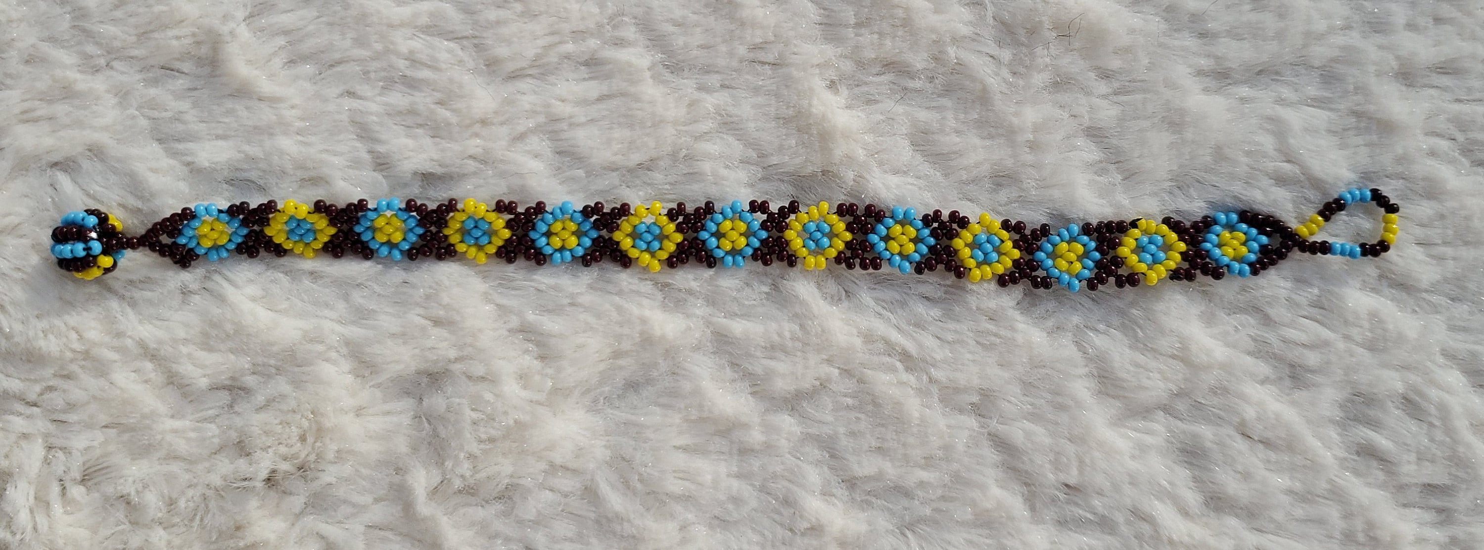 アクセサリー KAMIYA Mexican Beads Bracelet BLUE Hand Beaded Bracelets / Mexican Huichol Accessories - Etsy